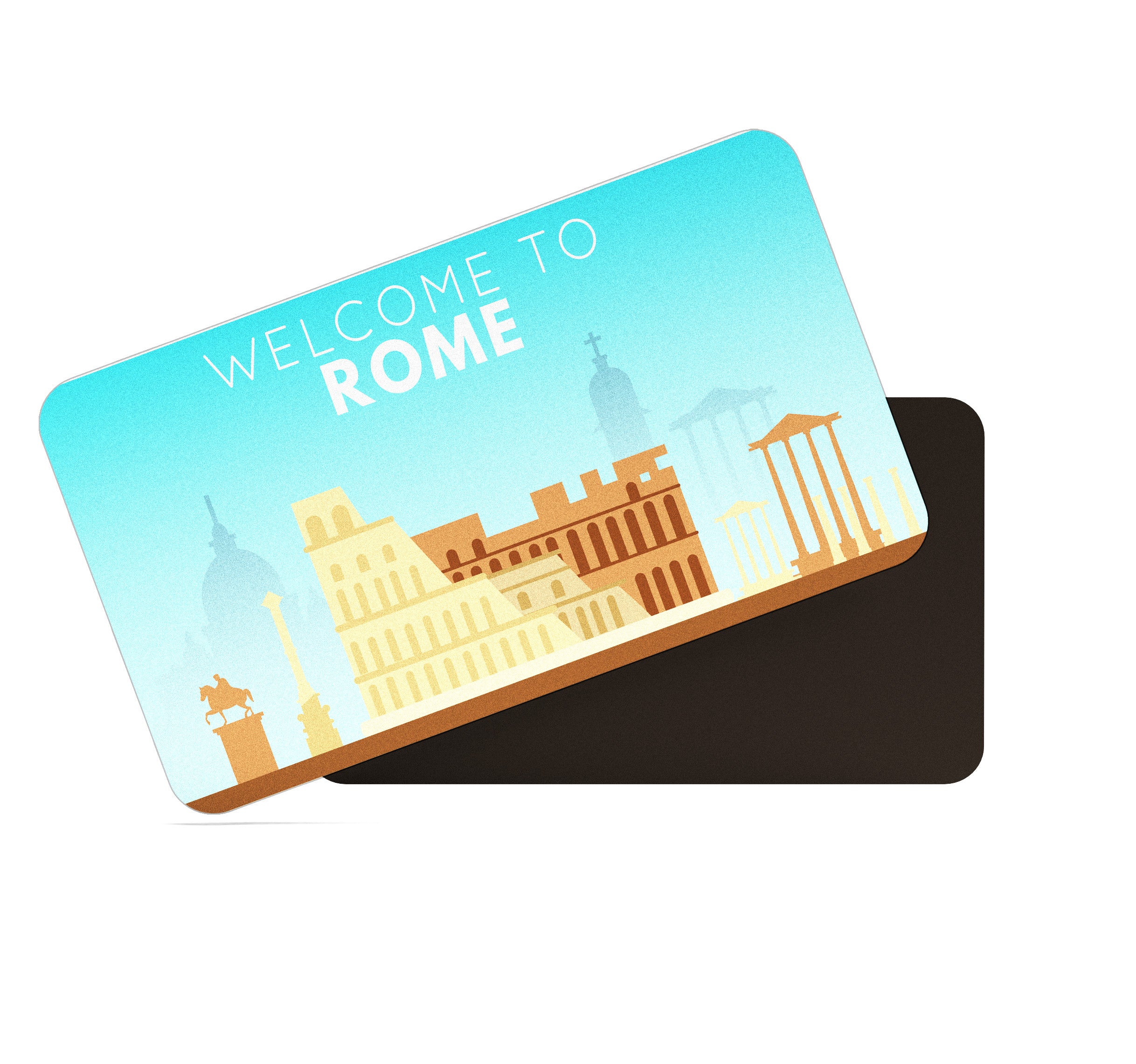dhcrafts Rectangular Fridge Magnet Multicolor Rome Design Pack of 1 (8.6cm x 5.4cm)